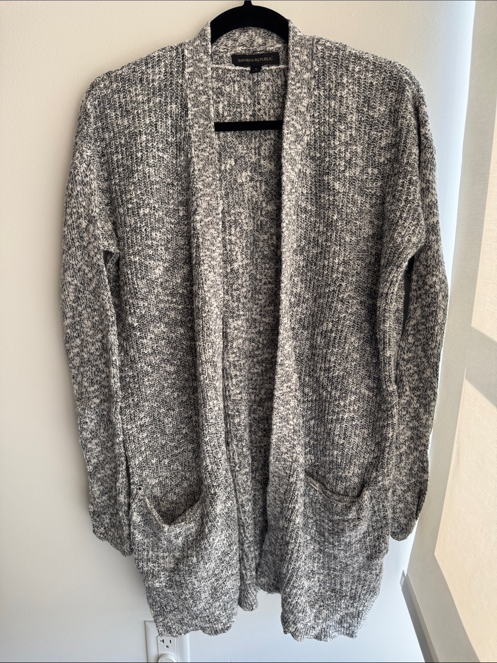 Banana Republic Marled Gray Open-Front Cardigan